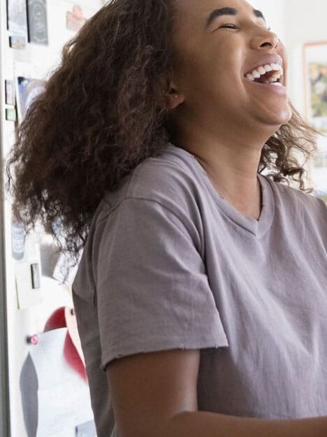 Man and woman laughing Man and woman laughing