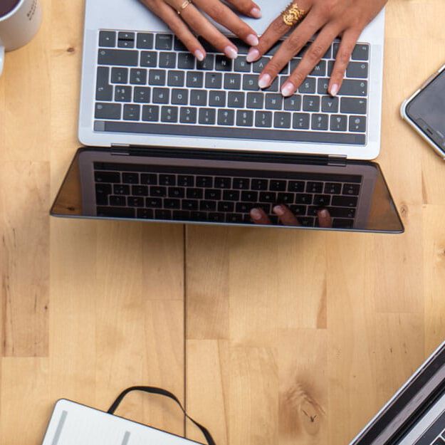 laptops on desk laptops on desk