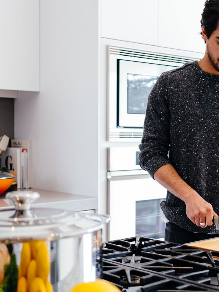 man cooking