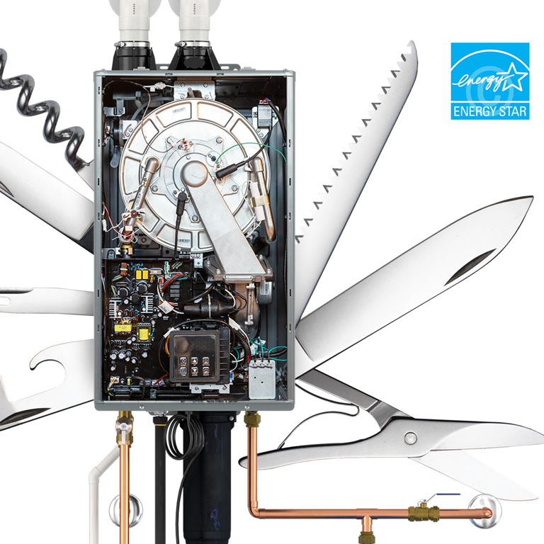 Adapt tankless water heater cutaway with visible internals Adapt tankless water heater cutaway with visible internals