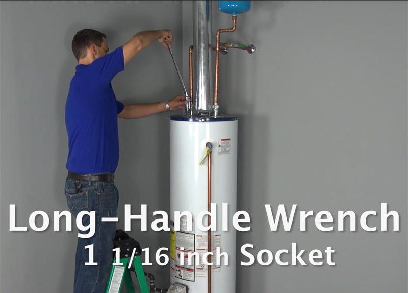 Loosen the anode rod