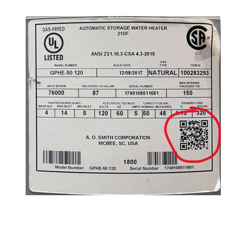 screenshot of a rating plate that has a QR code circled in red. screenshot of a rating plate that has a QR code circled in red.