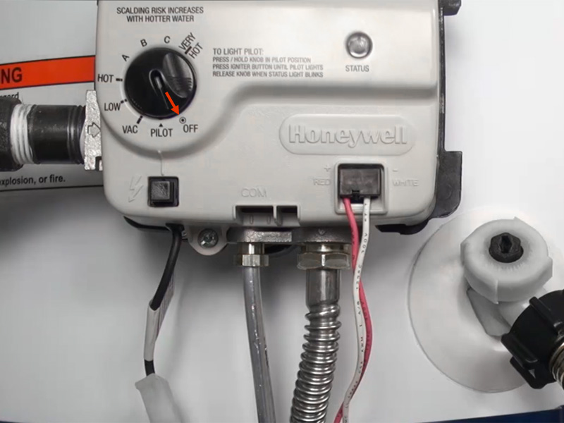 Set the pilot light to OFF